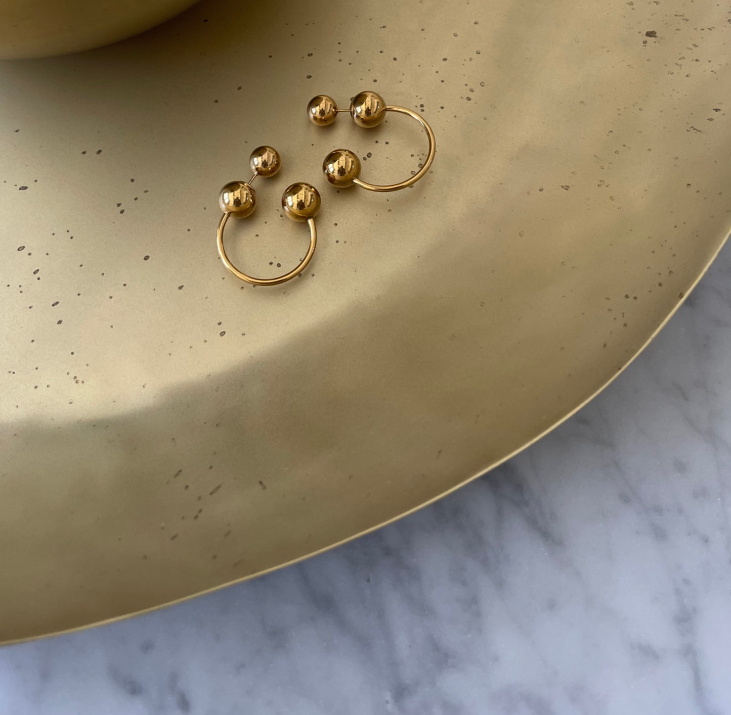 Gold Reversible Stud Hoop image 2