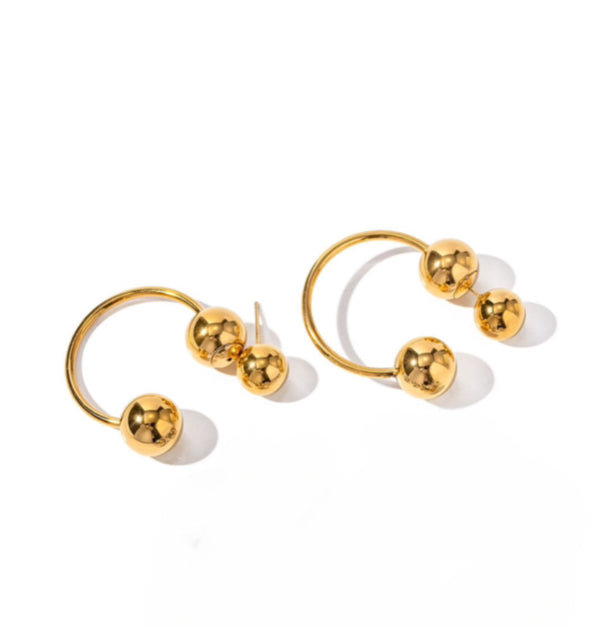 Gold Reversible Stud Hoop image 3