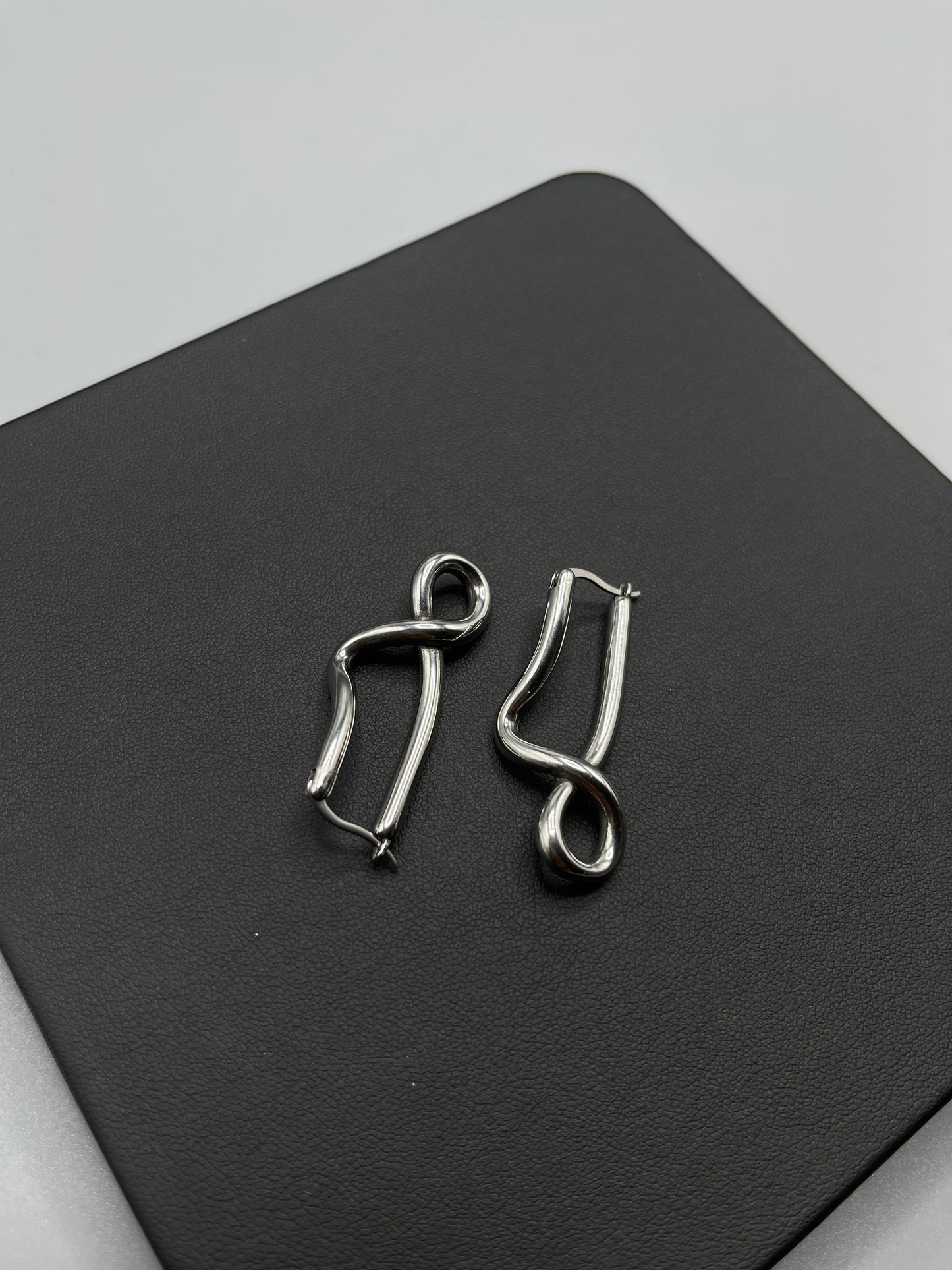 Chrome Knot Earrings image 1
