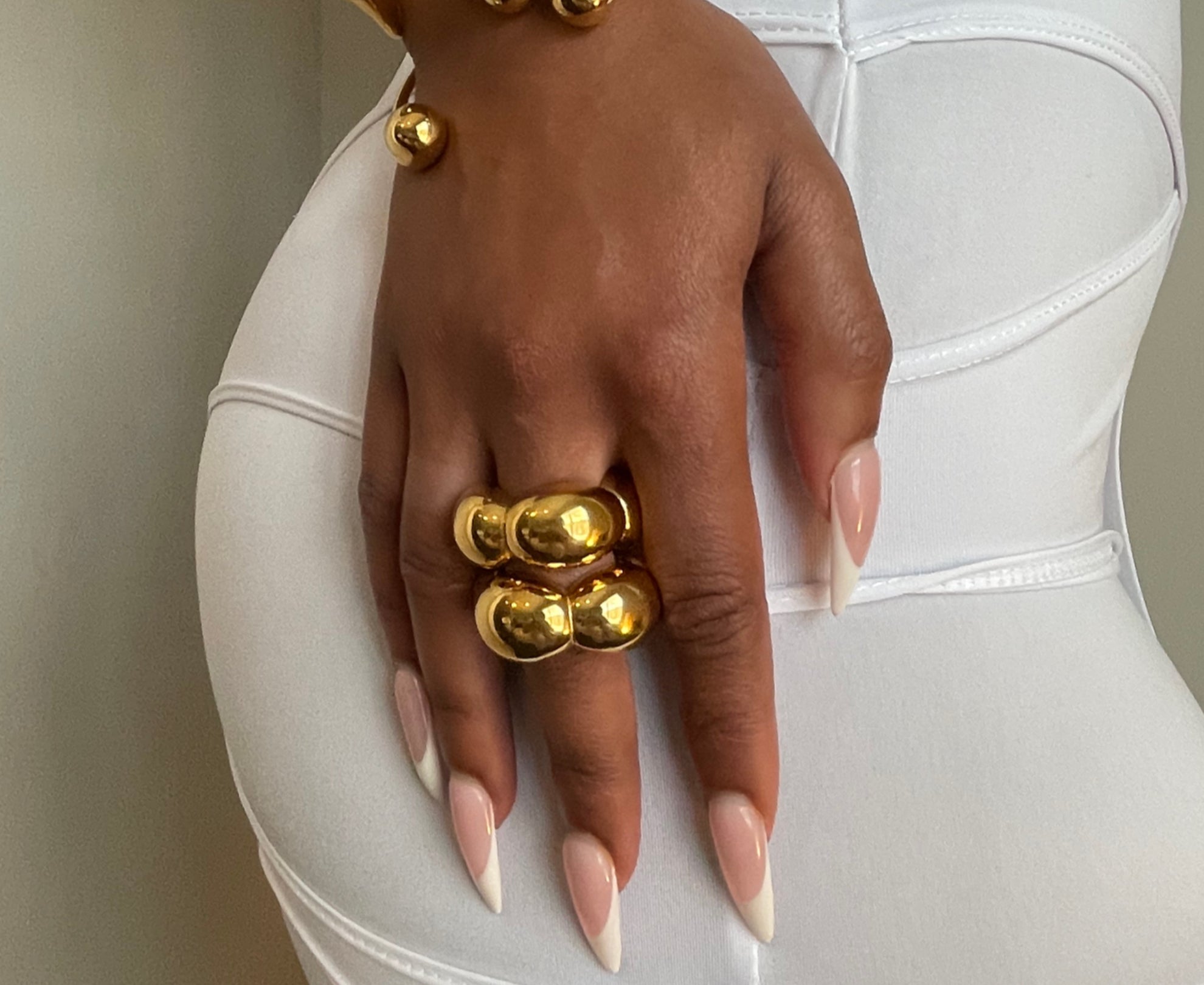 Gold Chrome Bubble Ring image 0