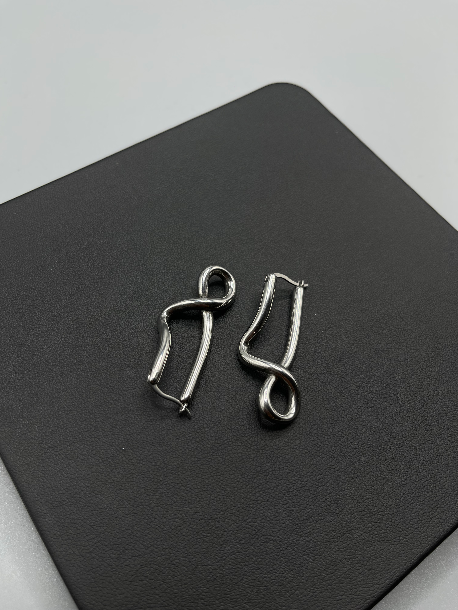 Chrome Knot Earrings image 1