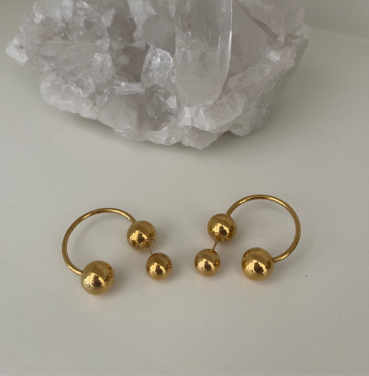 Gold Reversible Stud Hoop image 0
